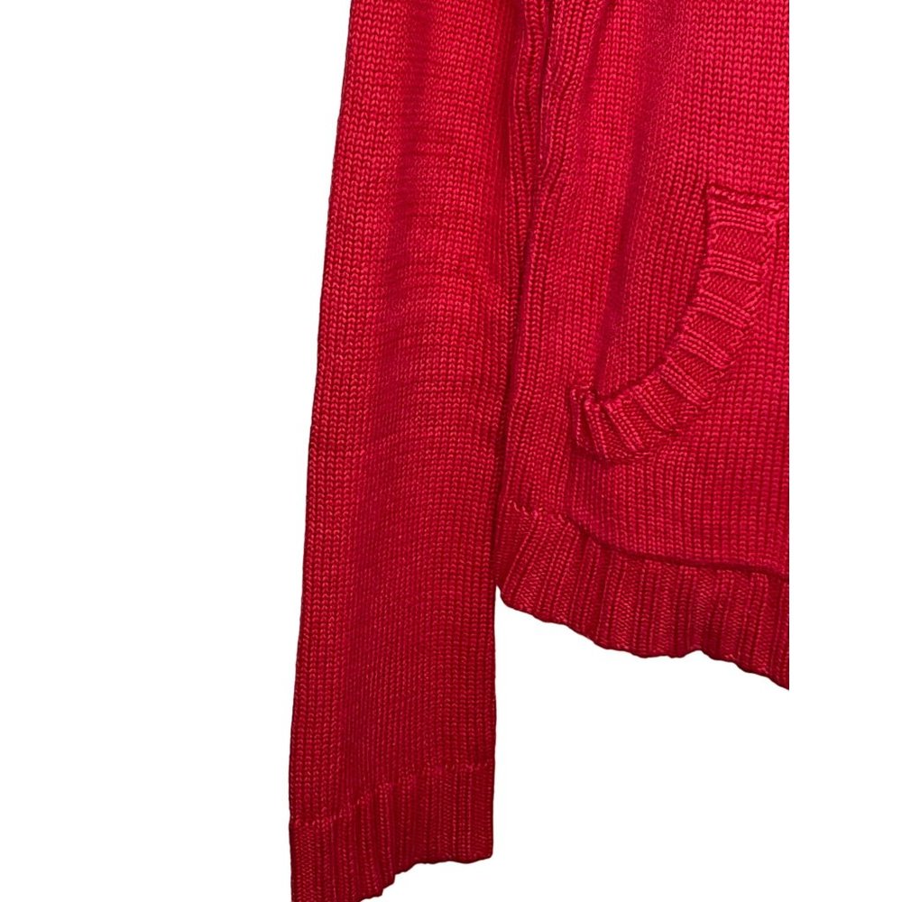DKNY jeans red pullover hoodie Small long sleeve pouch pocket - Picture 3 of 10